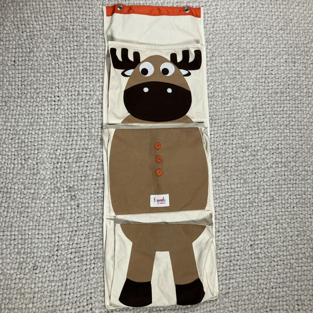 3 Sprouts Over the Door Nursery Storage Organizer Moose Forest Wildlife